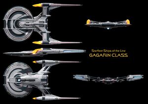 An orthographic view of the Gagarin-class heavy escort.